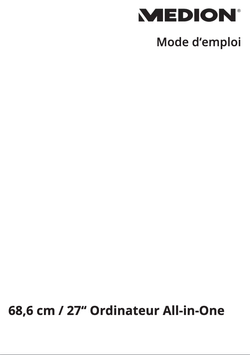 Page 1 de la notice Manuel utilisateur Medion Akoya E27401