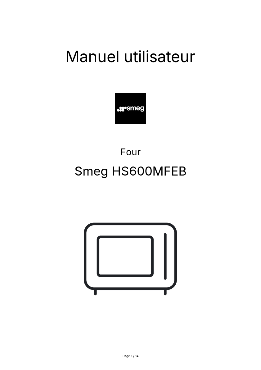 Page n°1 - Manuel utilisateur Smeg HS600MFEB