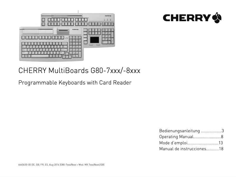 Page n°1 - Manuel utilisateur Cherry G80-7040