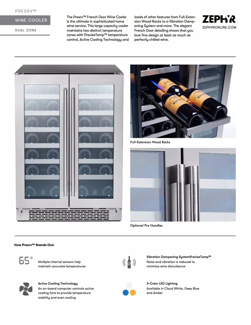 Page n°1 - Fiche technique Zephyr PRW24C32BG