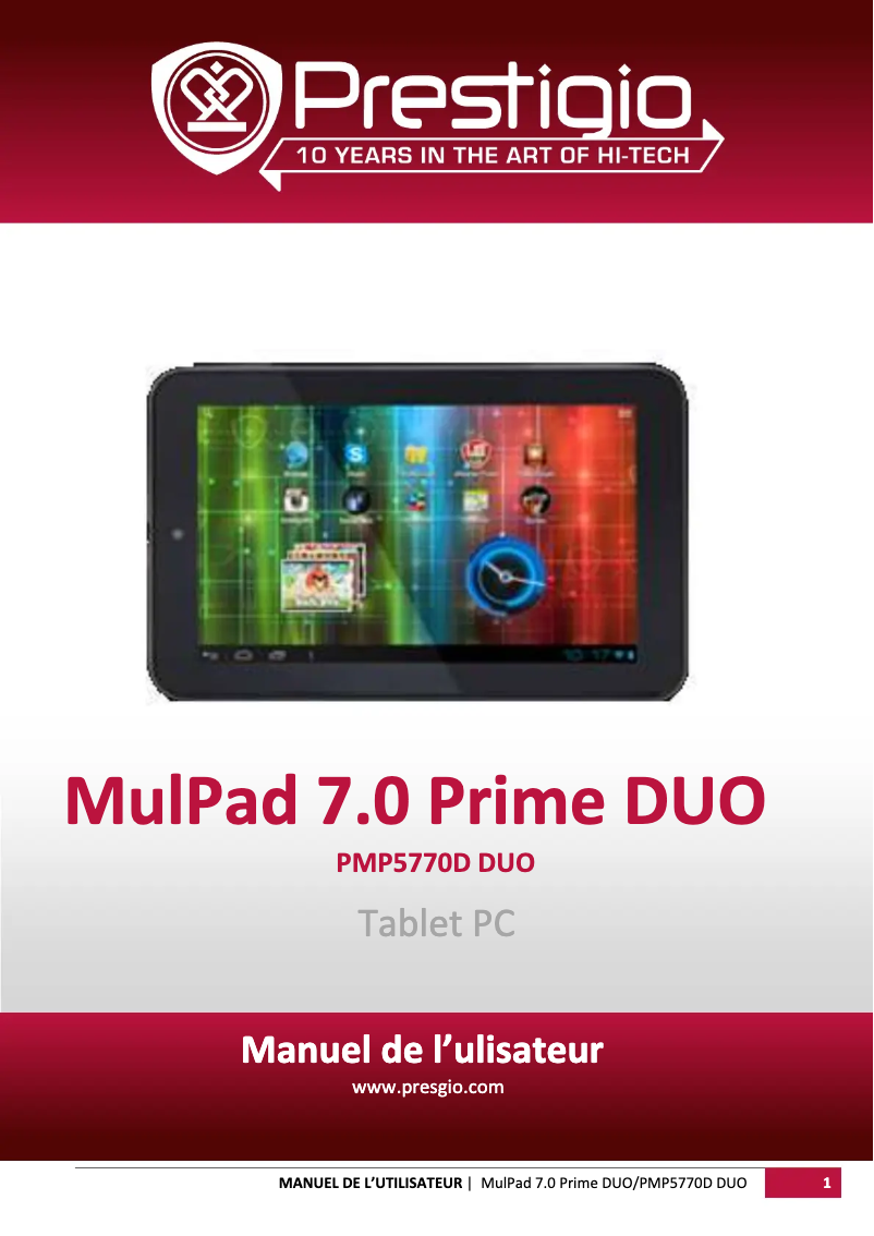 Page n°1 - Manuel utilisateur Prestigio MultiPad 7.0 Prime Duo