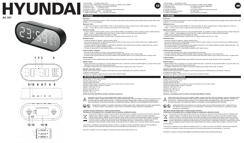 Page 1 de la notice Manuel utilisateur Hyundai AC331