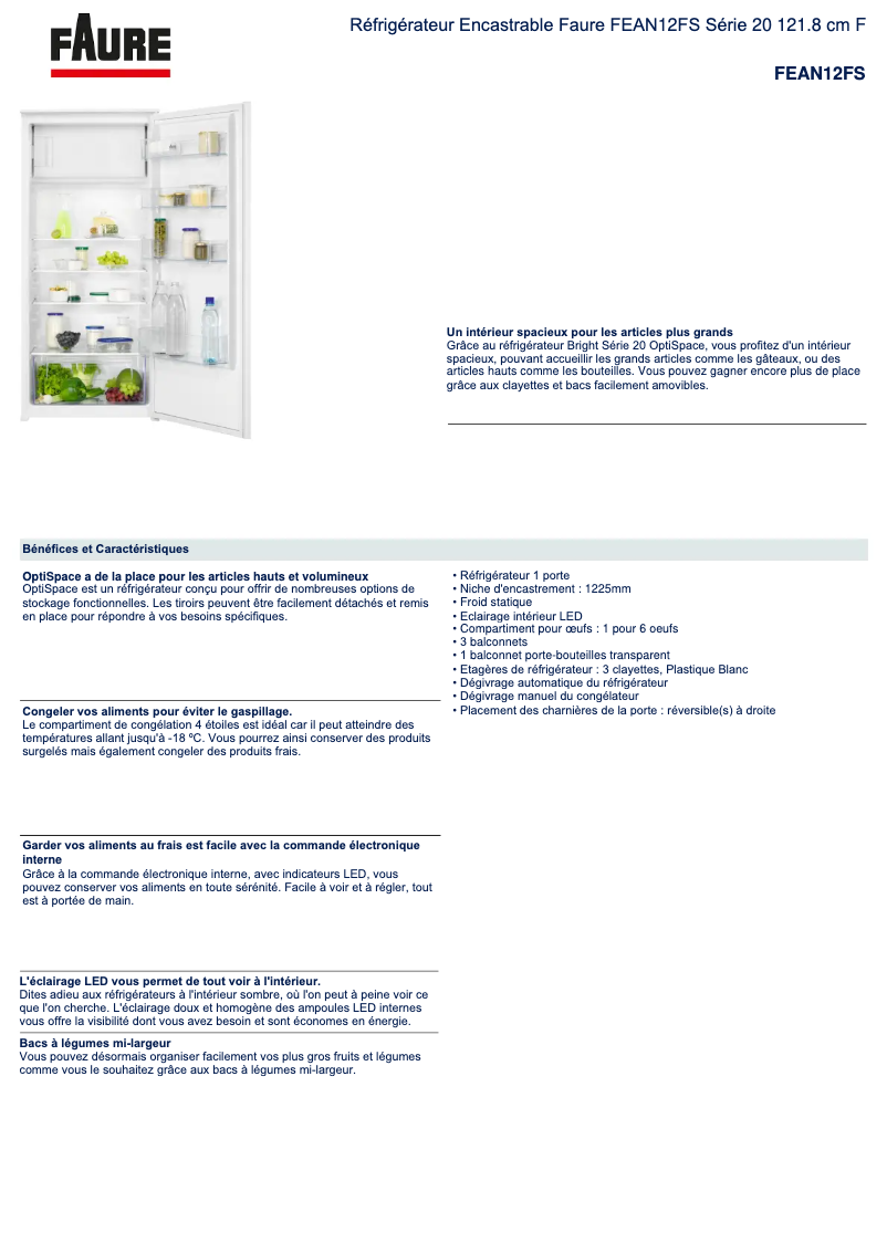 Image de la première page du manuel de l'appareil FEAN12FS