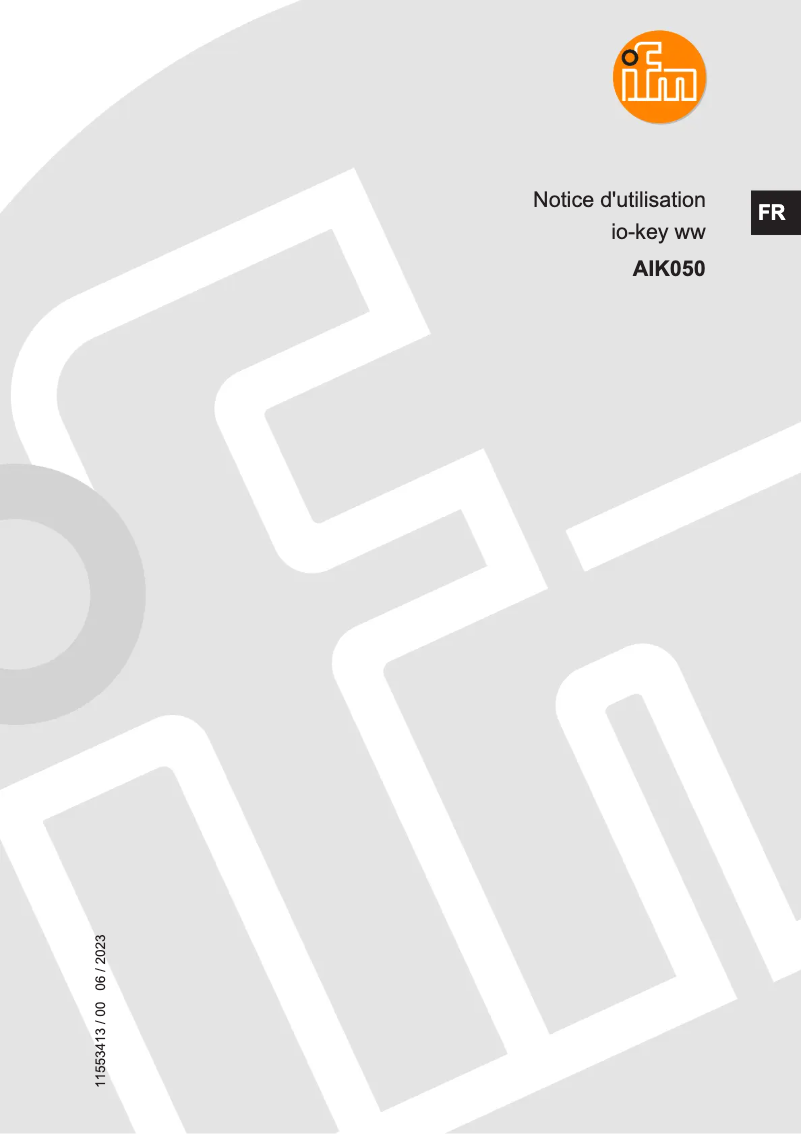 Page 1 de la notice Manuel utilisateur IFM AIK050