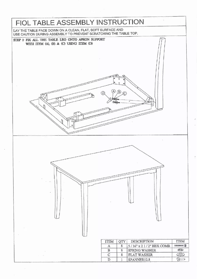 Page 1 de la notice Manuel utilisateur Talgø Fiol (120x80)
