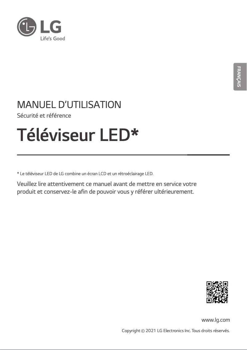 Page 1 de la notice Manuel utilisateur LG 55UP7750PVB