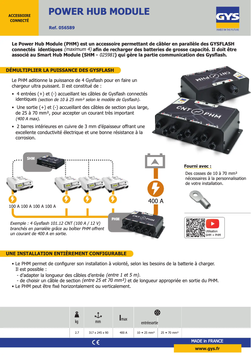 Page 1 de la notice Fiche technique GYS Power HUB Module