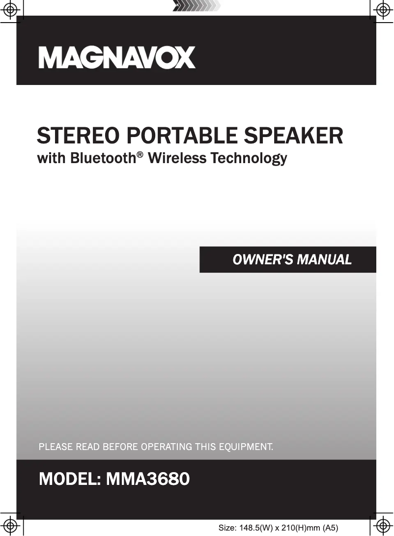 Page 1 de la notice Manuel utilisateur Magnavox MMA3680