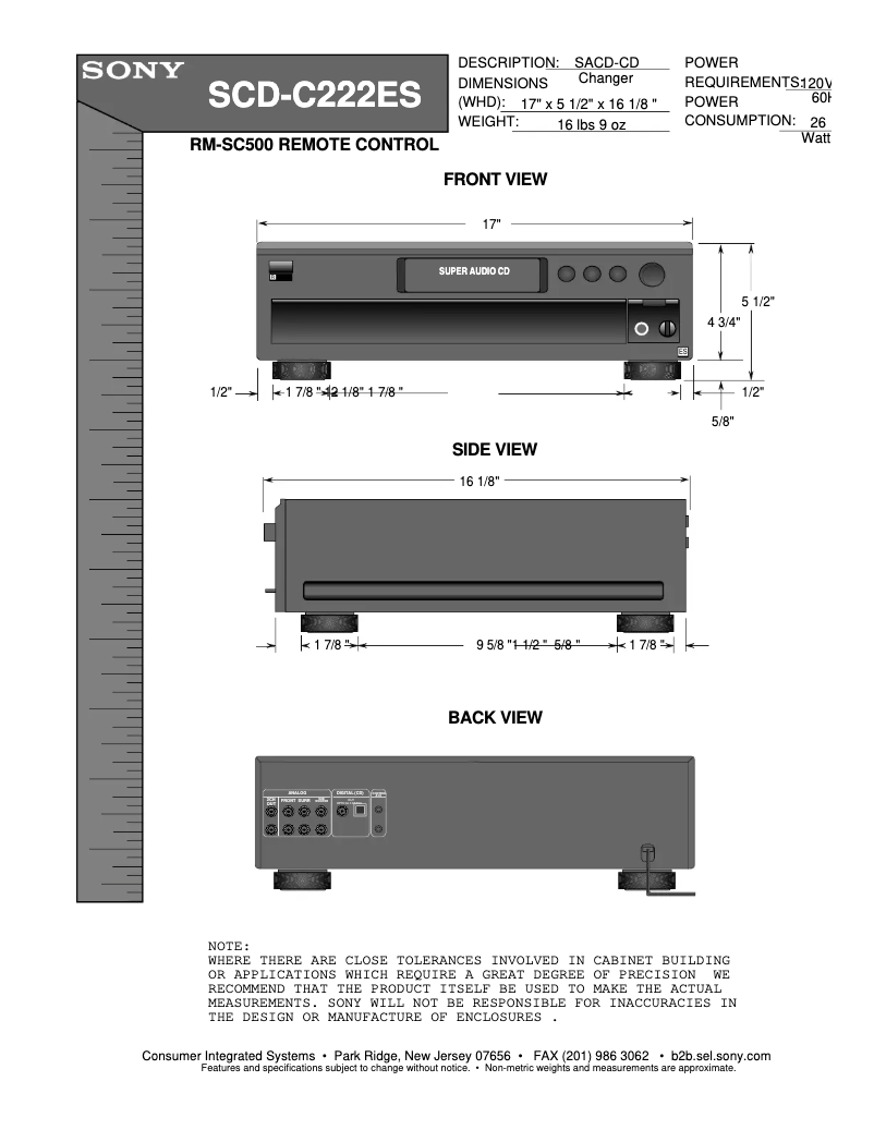 Page 1 de la notice Guide d'installation Sony SCD-C222ES