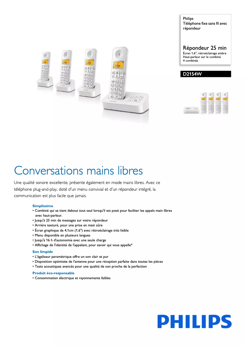 Imagen de la primera página del manual del dispositivo D2154W