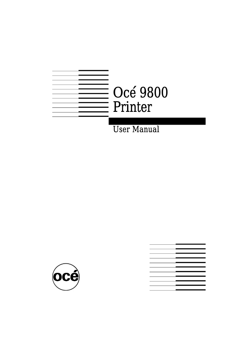 Page n°1 - Manuel utilisateur Océ 9800