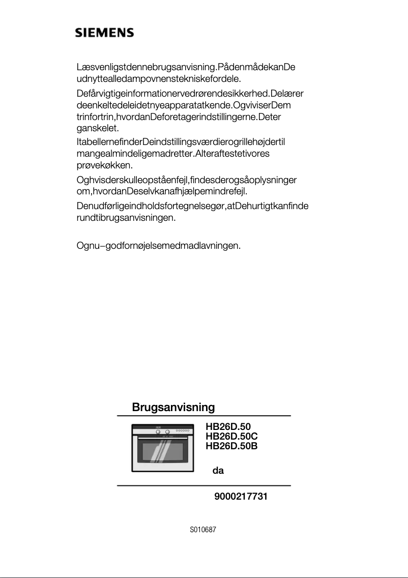 Página 1 del manual Manual de usuario Siemens HB26D550