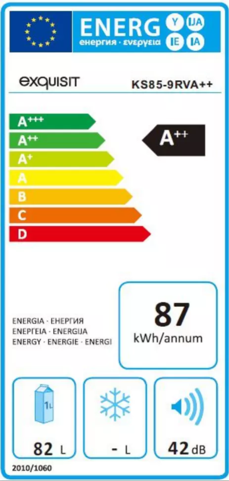 Page 1 de la notice Manuel utilisateur Exquisit KS85-9RVA