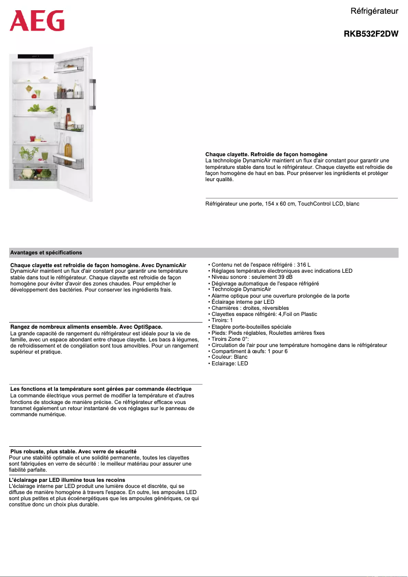 Página 1 del manual Ficha técnica AEG RKB532F2DW