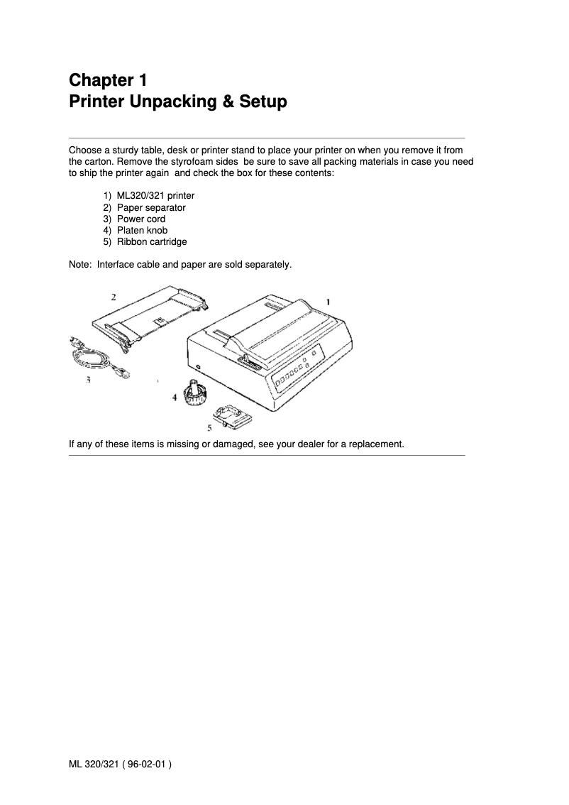Page n°1 - Manuel utilisateur OKI ML320 Elite