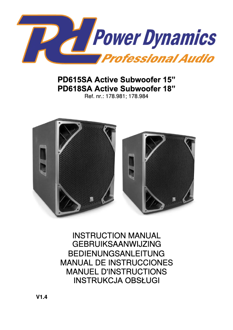 Page 1 de la notice Manuel utilisateur Power Dynamics PD615SA