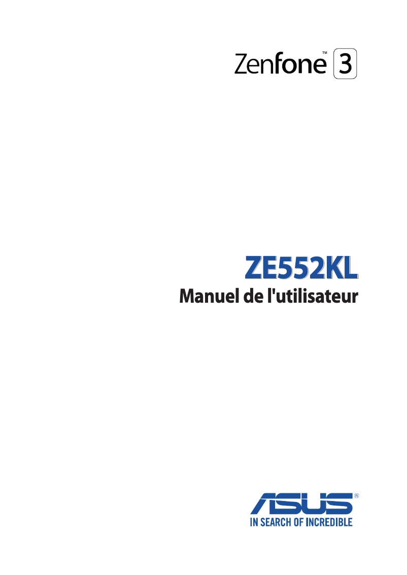 Image de la première page du manuel de l'appareil ZenFone 3