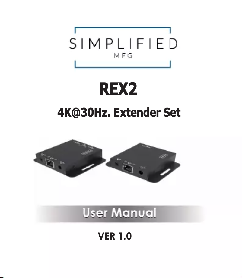 Page 1 de la notice Manuel utilisateur Simplified MFG REX2