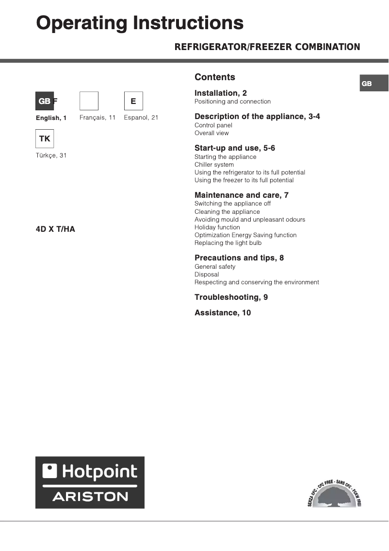 Image de la première page du manuel de l'appareil 4DXTHA