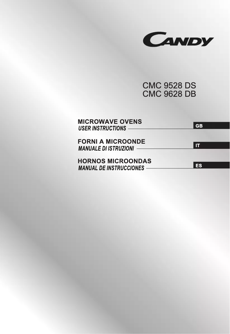 Page 1 de la notice Manuel utilisateur Candy CMC 9628 DB