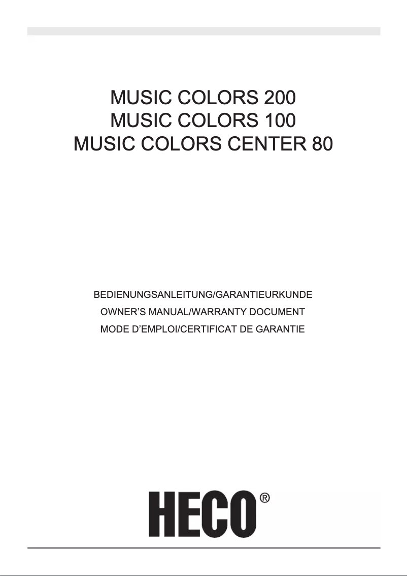 Image de la première page du manuel de l'appareil Music Colors 100