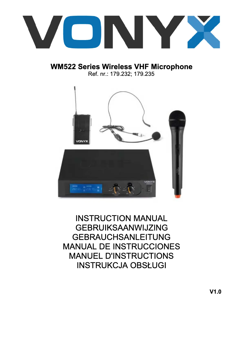 Page n°1 - Manuel utilisateur Vonyx WM522