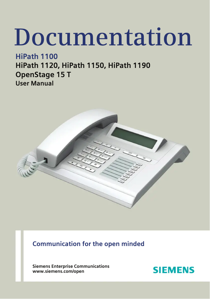 Página 1 del manual Manual de usuario Siemens HiPath 1120 (OpenStage 15 T)