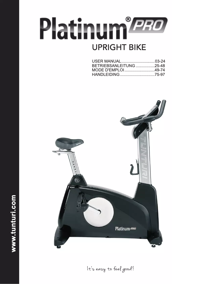 Page n°1 - Manuel utilisateur Tunturi Platinum PRO Upright Bike