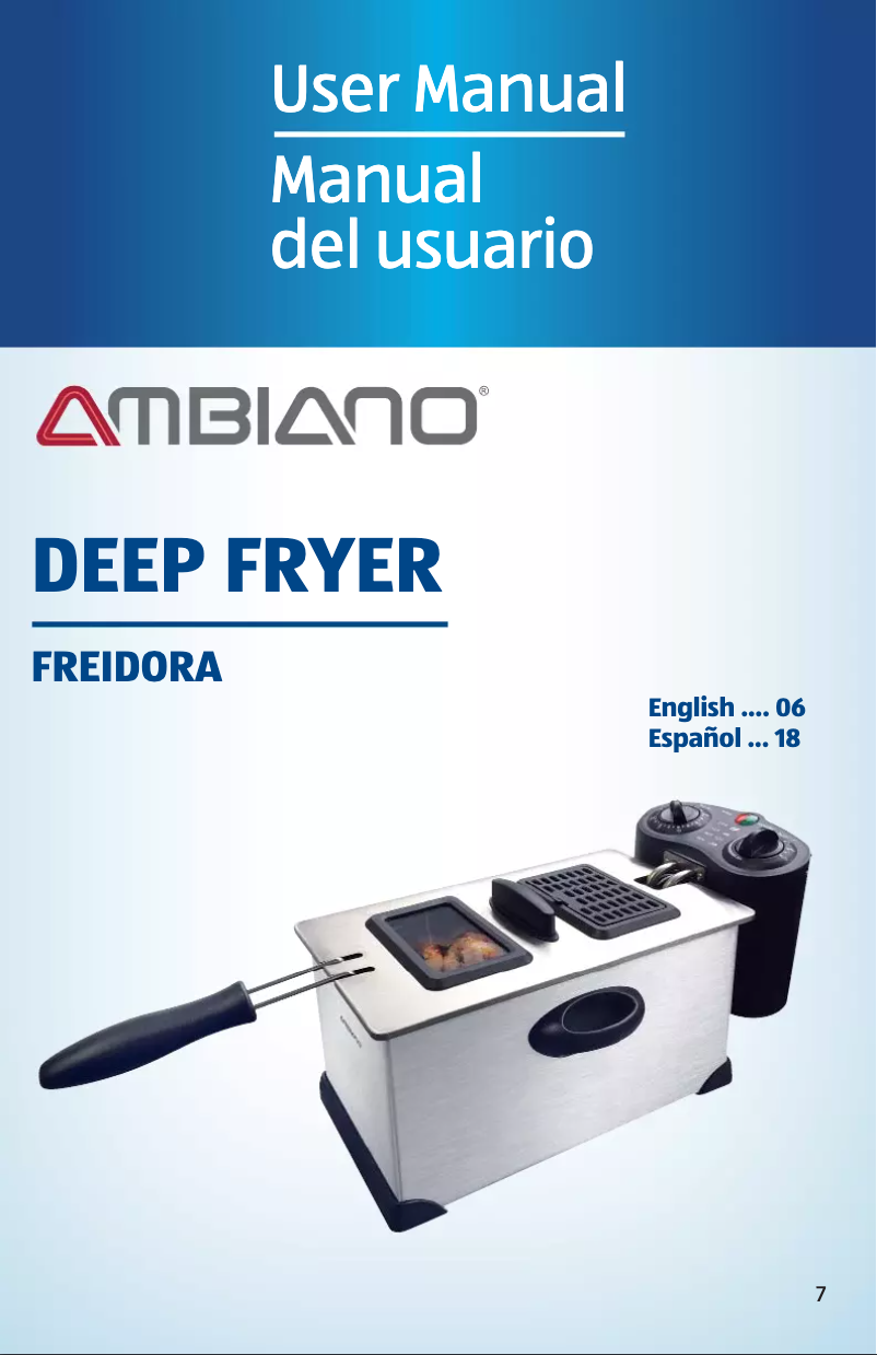 Page 1 of the manual User Manual Ambiano Deep Fryer DF-036