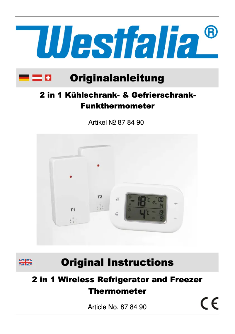 Page 1 de la notice Manuel utilisateur Westfalia 878490