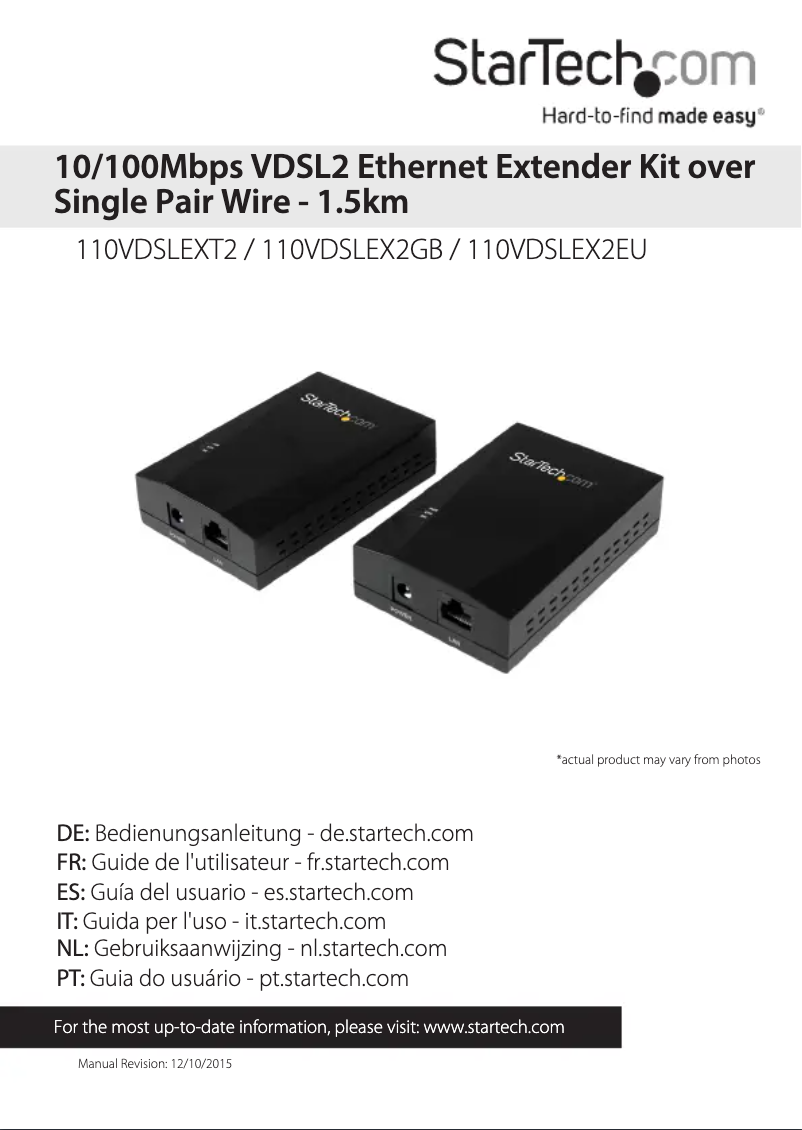 Image de la première page du manuel de l'appareil 110VDSLEX2GB