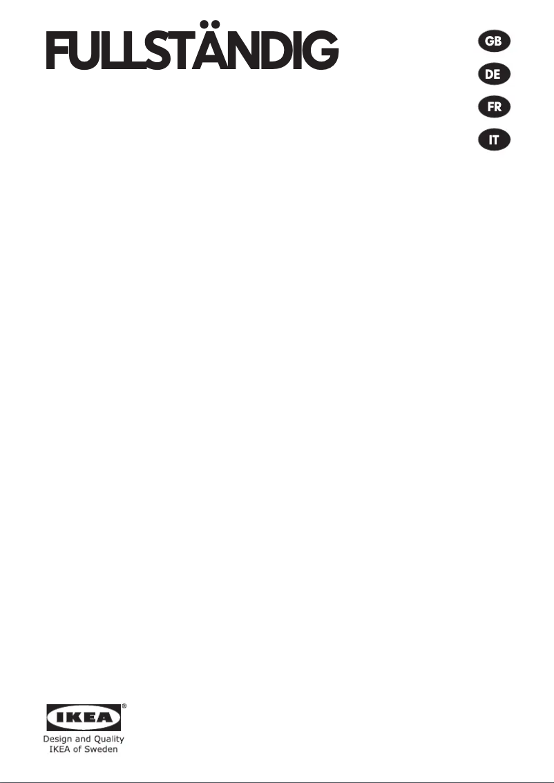 Image de la première page du manuel de l'appareil FULLSTÄNDIG 705.270.08
