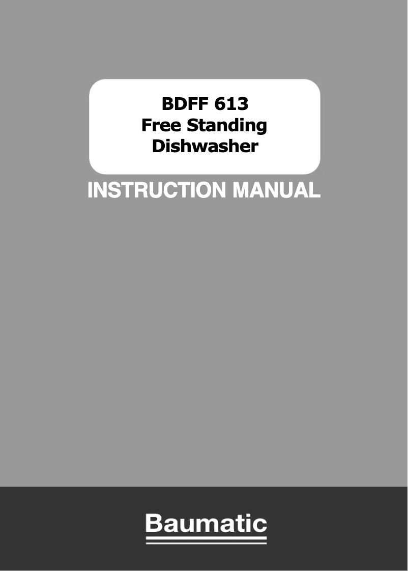 Page n°1 - Manuel utilisateur Baumatic BDFF613