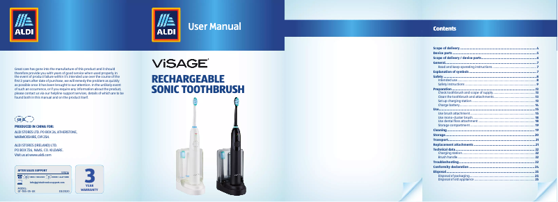 Page 1 de la notice Manuel utilisateur Visage GT-TBS-05-UK