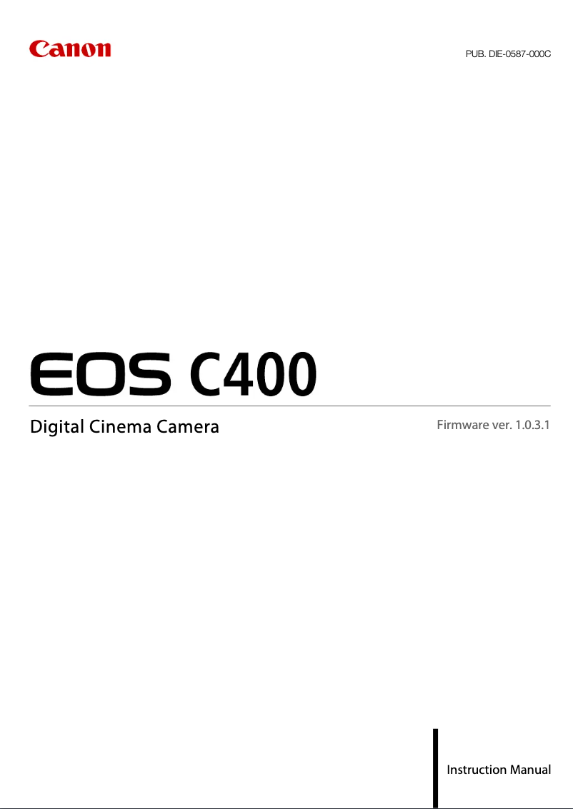 Image de la première page du manuel de l'appareil EOS C400