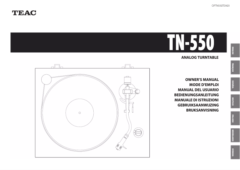 Image de la première page du manuel de l'appareil TN-550