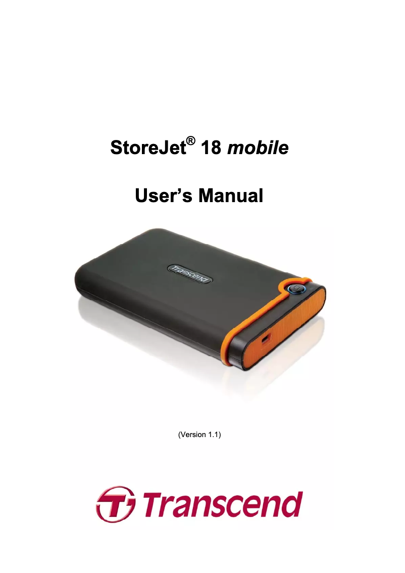 Page n°1 - Manuel utilisateur Transcend StoreJet 18 mobile
