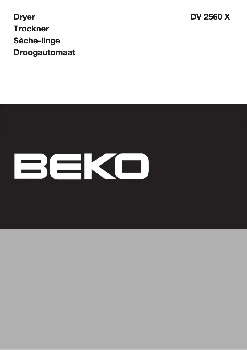 Page 1 de la notice Manuel utilisateur Beko DV 2560 X
