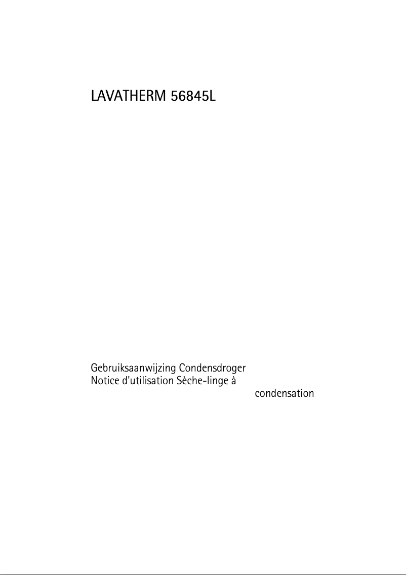 Page n°1 - Manuel utilisateur AEG-Electrolux Lavatherm 56845 l