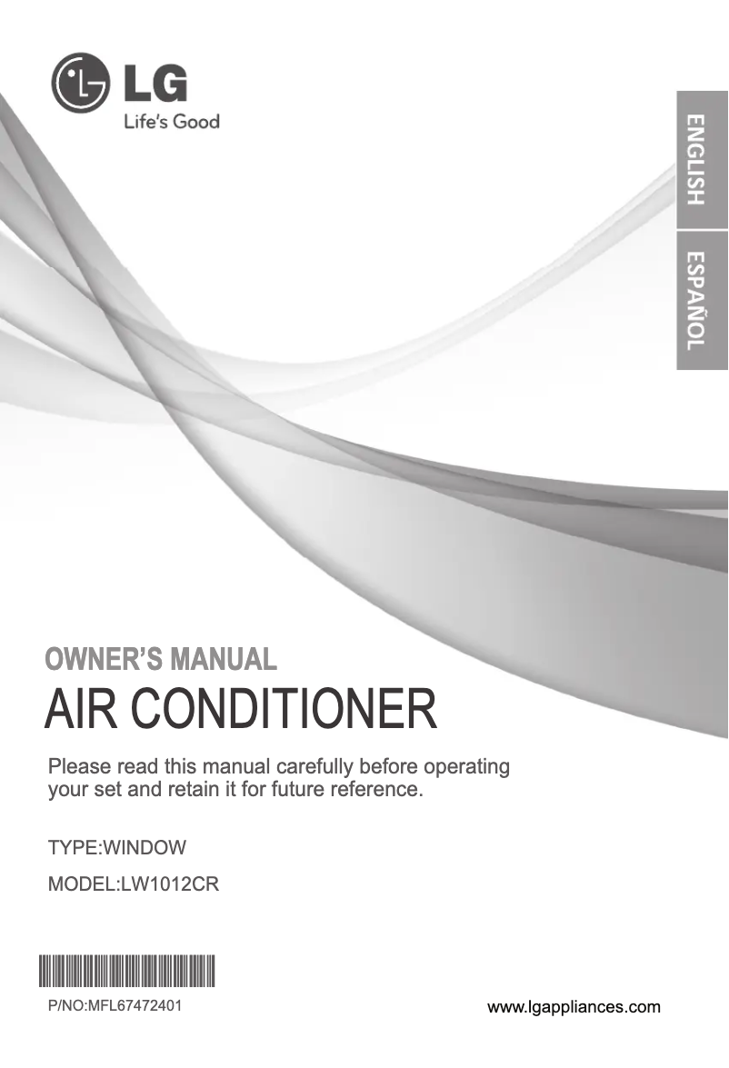 Page 1 de la notice Manuel utilisateur LG LW1011CR