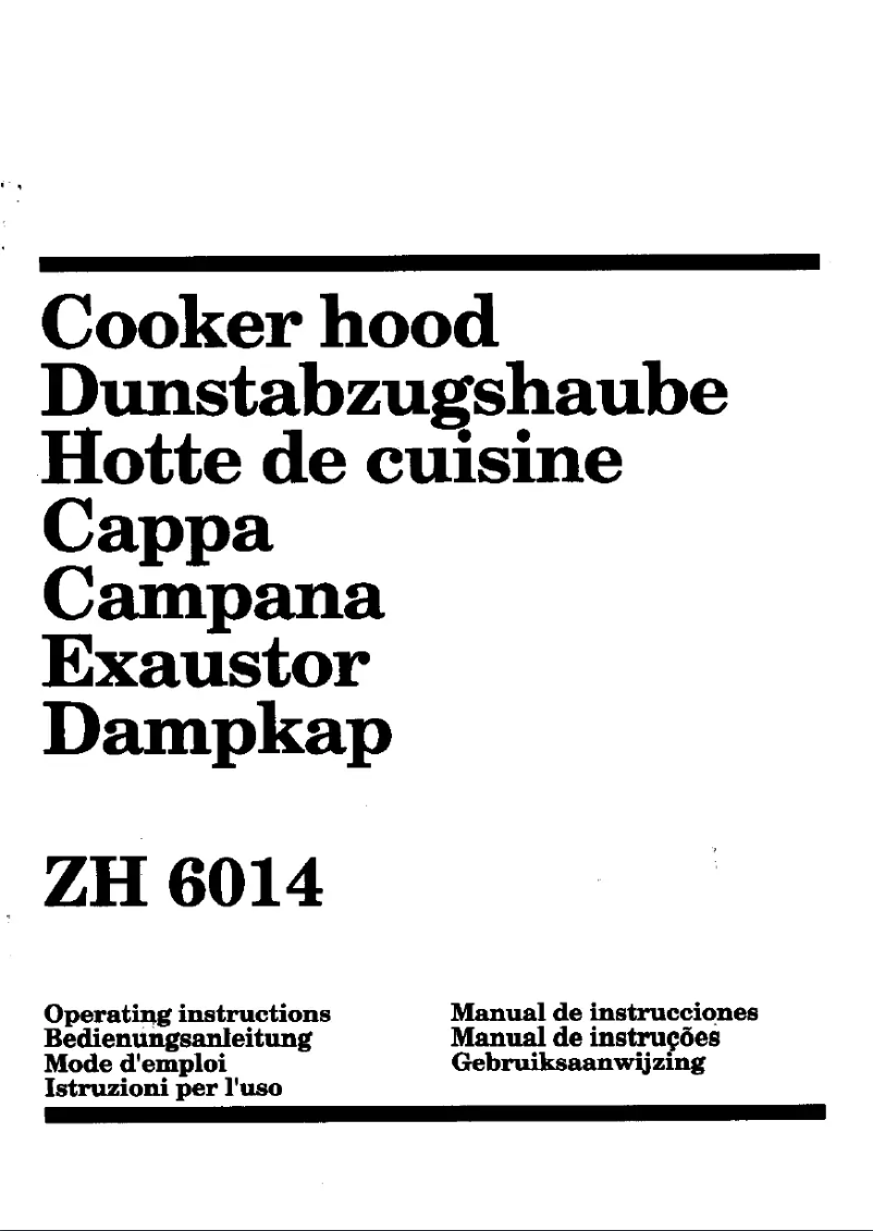 Page n°1 - Manuel utilisateur Zanussi ZH 6024 x