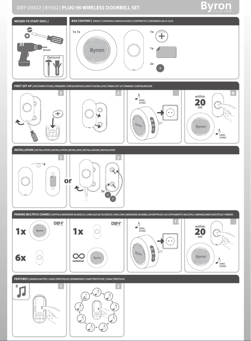 Page 1 de la notice Manuel utilisateur Byron DBY-23532