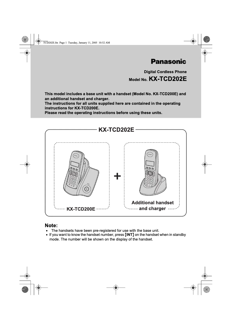 Página 1 del manual Manual de usuario Panasonic KX-TCD202E
