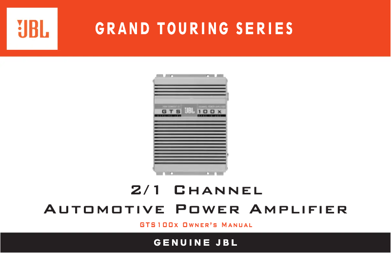 Page n°1 - Manuel utilisateur JBL Grand Touring GTS100X