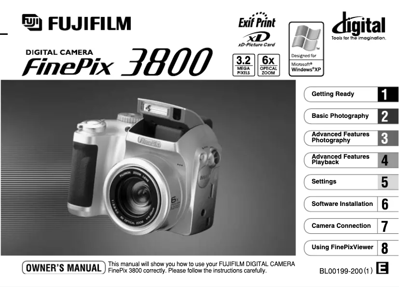 Page n°1 - Manuel utilisateur Fujifilm FinePix 3800