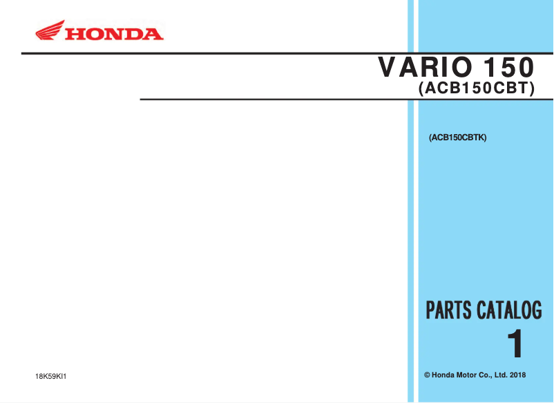 Página 1 del manual Manual de usuario Honda Vario 150 (2018)