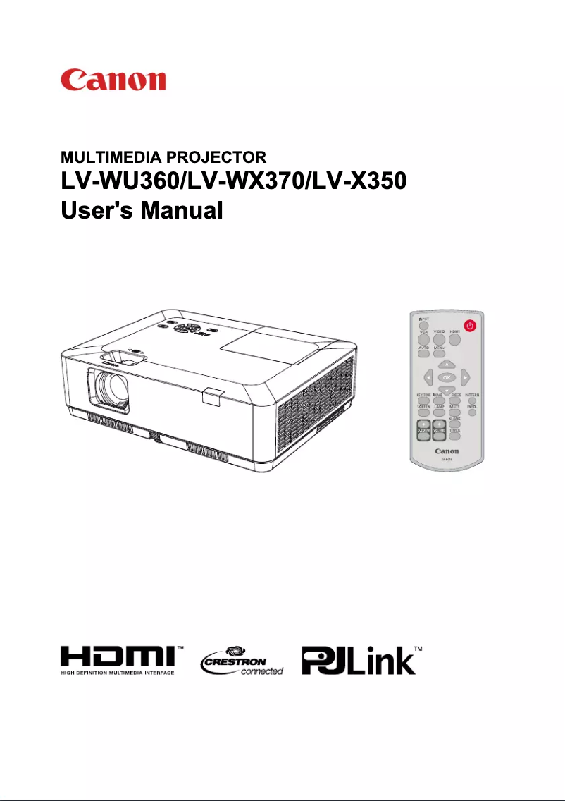Page 1 de la notice Manuel utilisateur Canon LV-X350