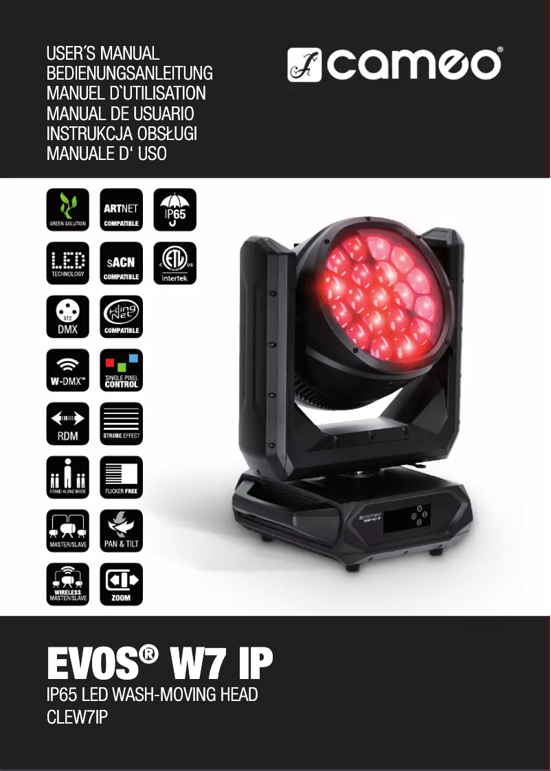 Page n°1 - Manuel utilisateur Cameo EVOS W7 IP