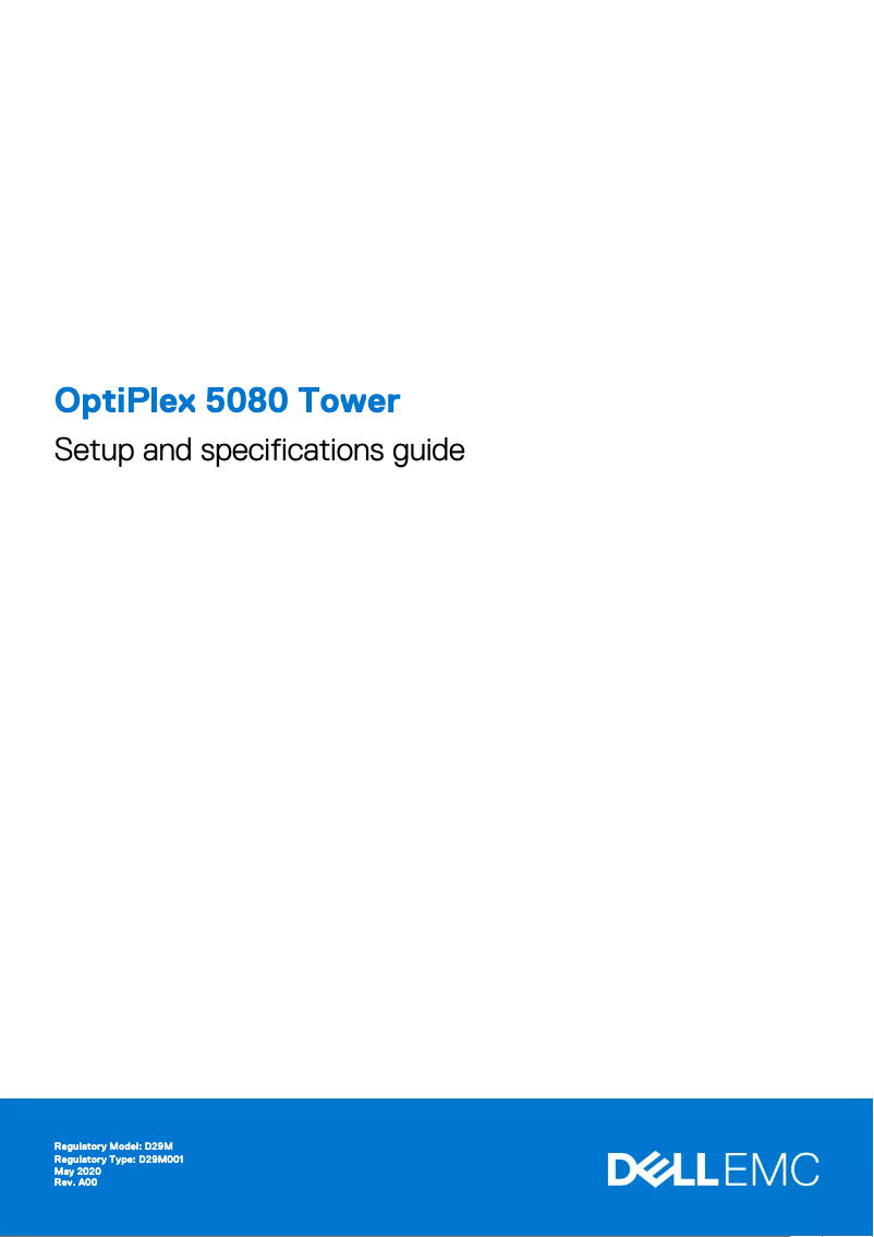 Image de la première page du manuel de l'appareil OptiPlex 5080 Tower
