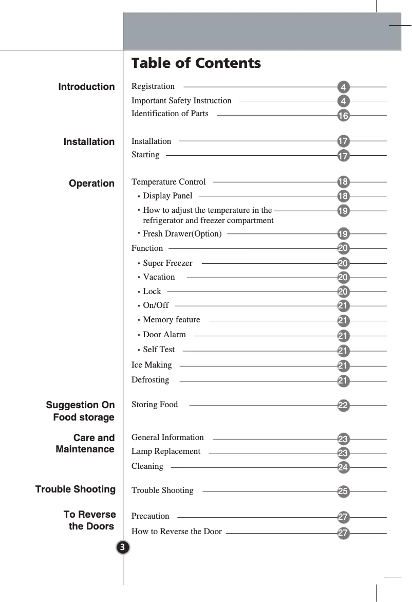 Page 1 de la notice Manuel utilisateur LG GR-B449BSQW